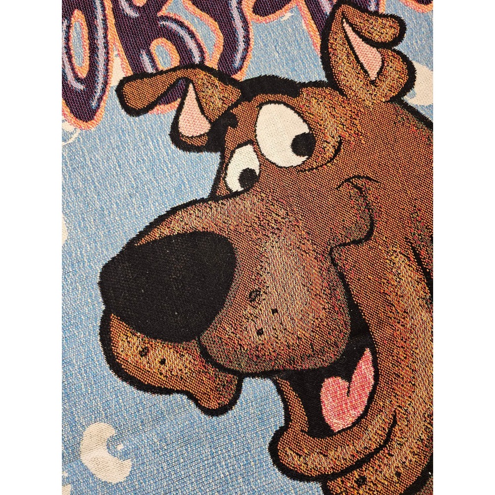 Vintage 1999 Scooby-Doo Woven Tapestry Throw Blanket Crown Crafts 100% Cotton - Picture 3 of 7